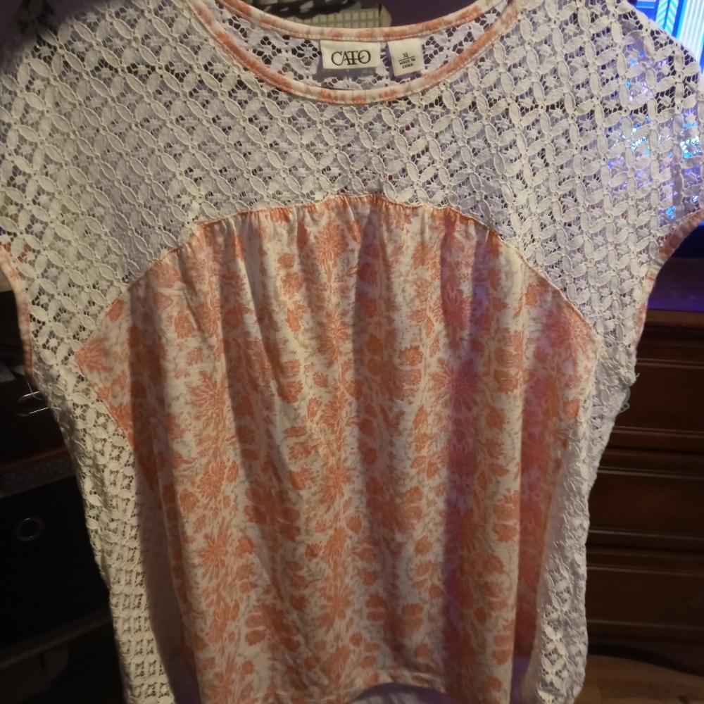 Cato size XL floral/lace blouse